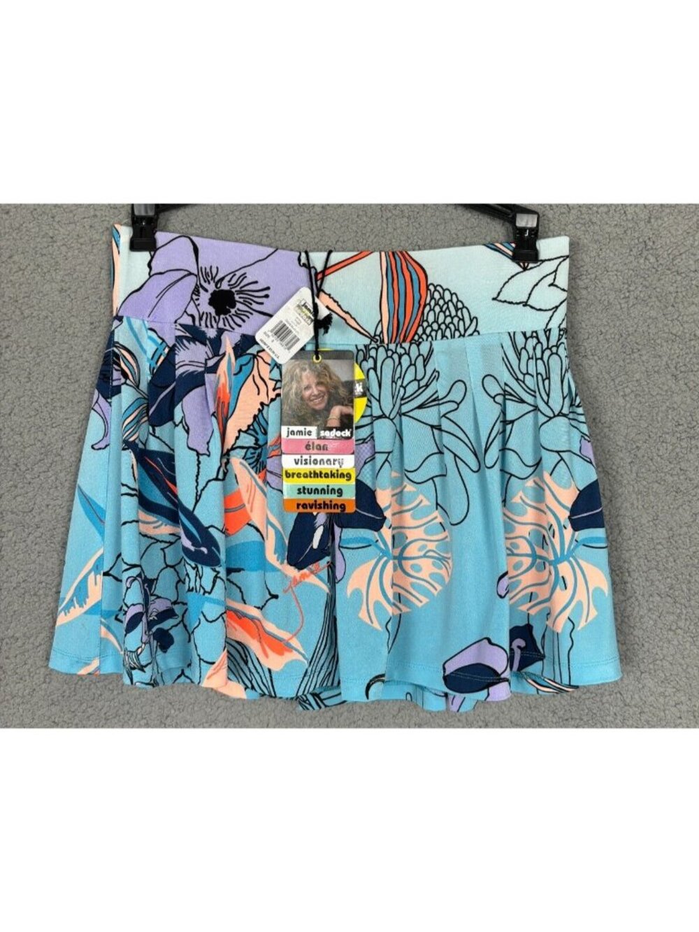 Jamie Sadock Women's Golf Ikebana Floral Pleated 15" Skort Multi Size 8 NWT's.